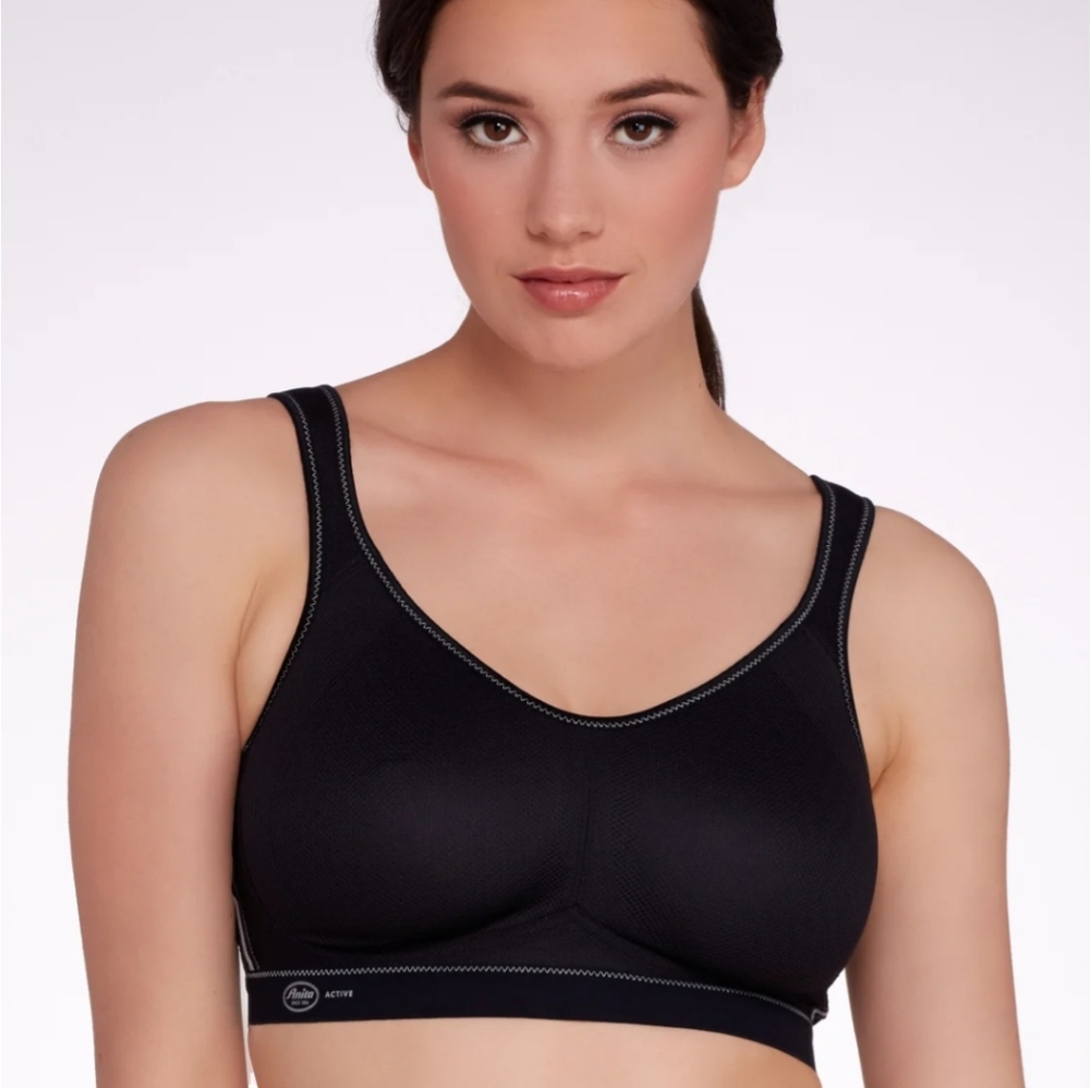 ANITAAir Control Mid-Impact Wire-Free Sports Bra Black 42E